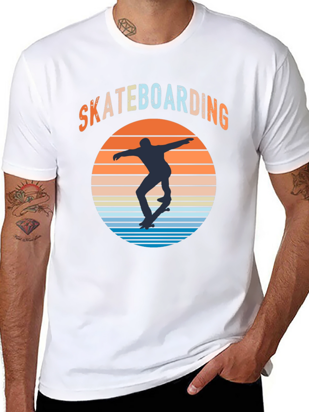 Skateboarding Sunset Graphic Tee