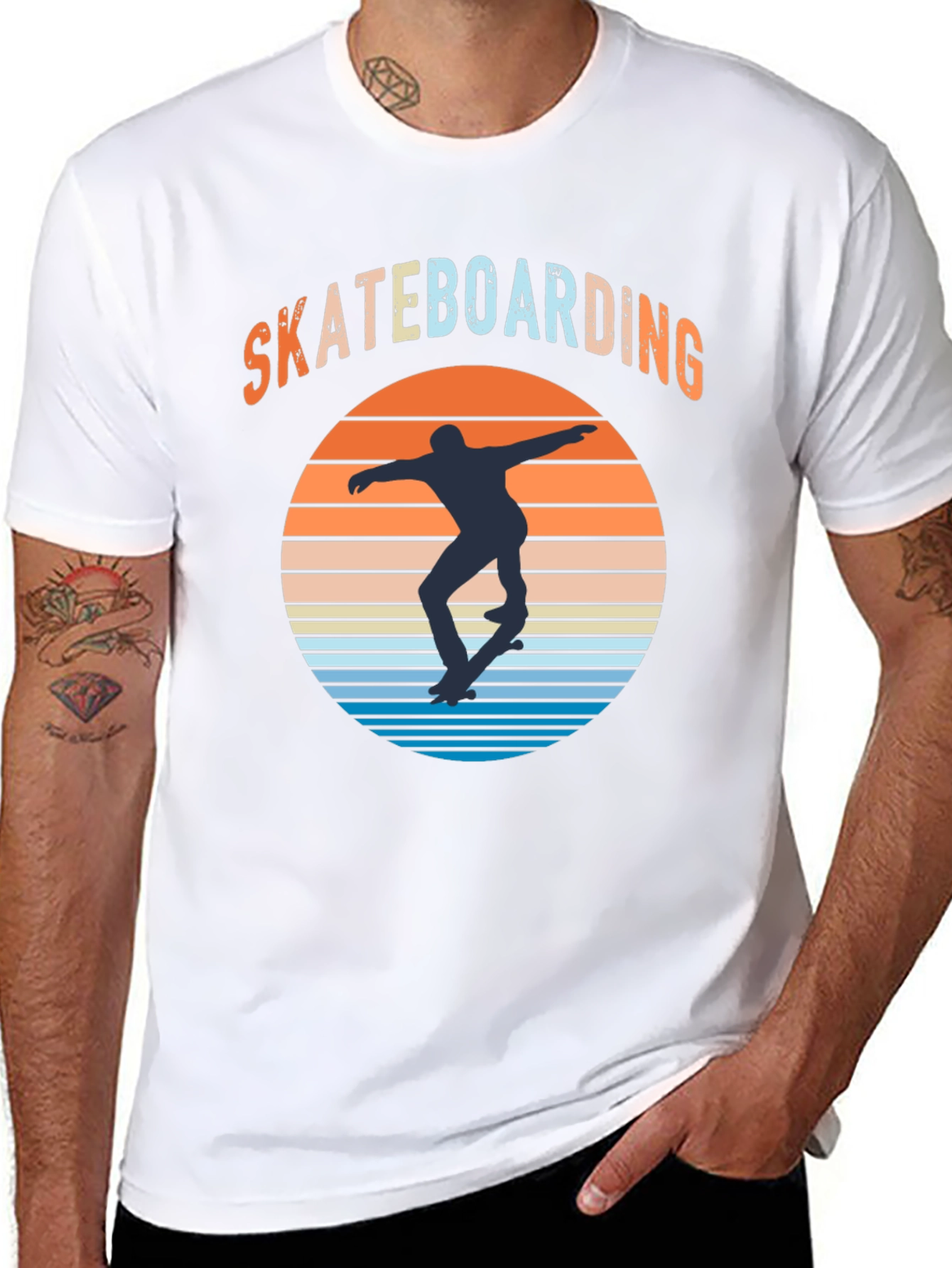 Skateboarding Sunset Graphic Tee