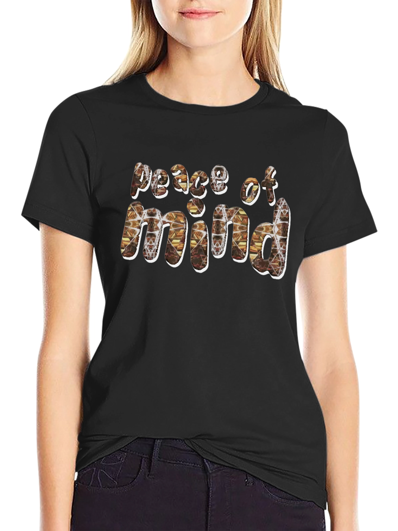 Peace of Mind Camo Graphic Black T-Shirt