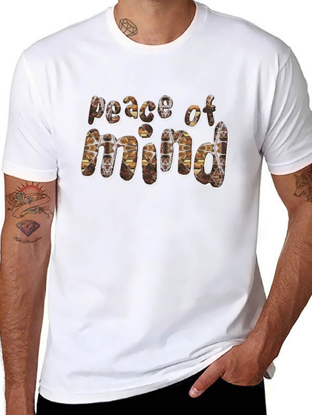 Peace of Mind Camo Graphic Black T-Shirt