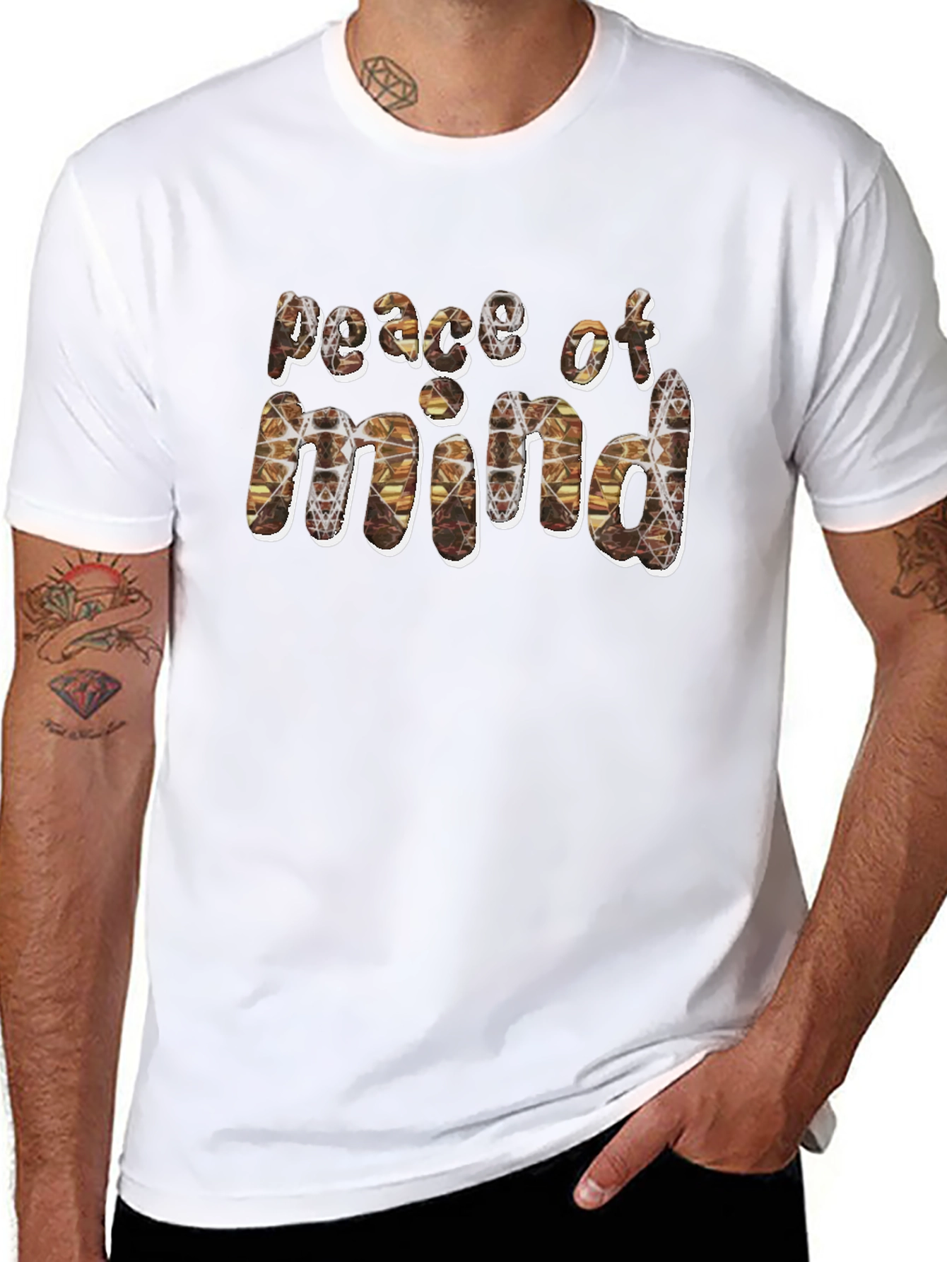 Peace of Mind Camo Graphic Black T-Shirt