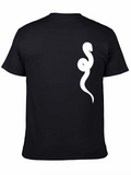 Mens Black T-Shirt with White Snake Graphic