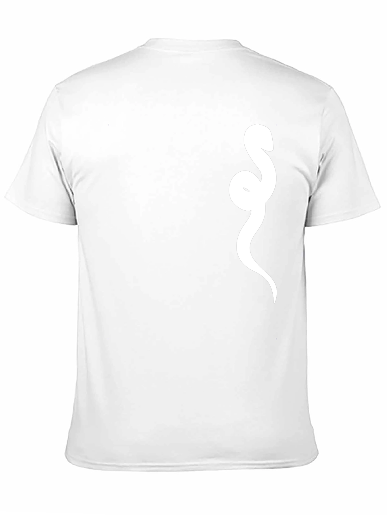 Mens Black T-Shirt with White Snake Graphic