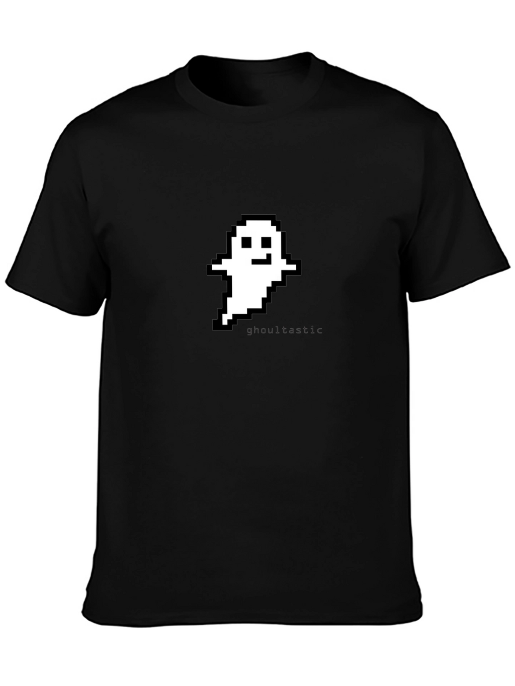 Pixel Ghost Graphic Black T-Shirt