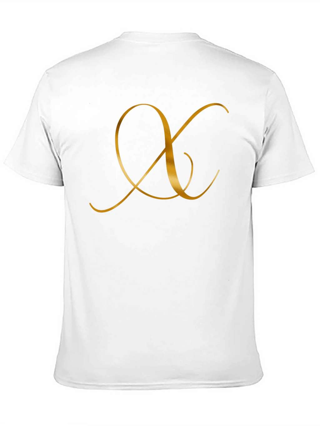 Elegant Black T-Shirt with Golden Letter Design