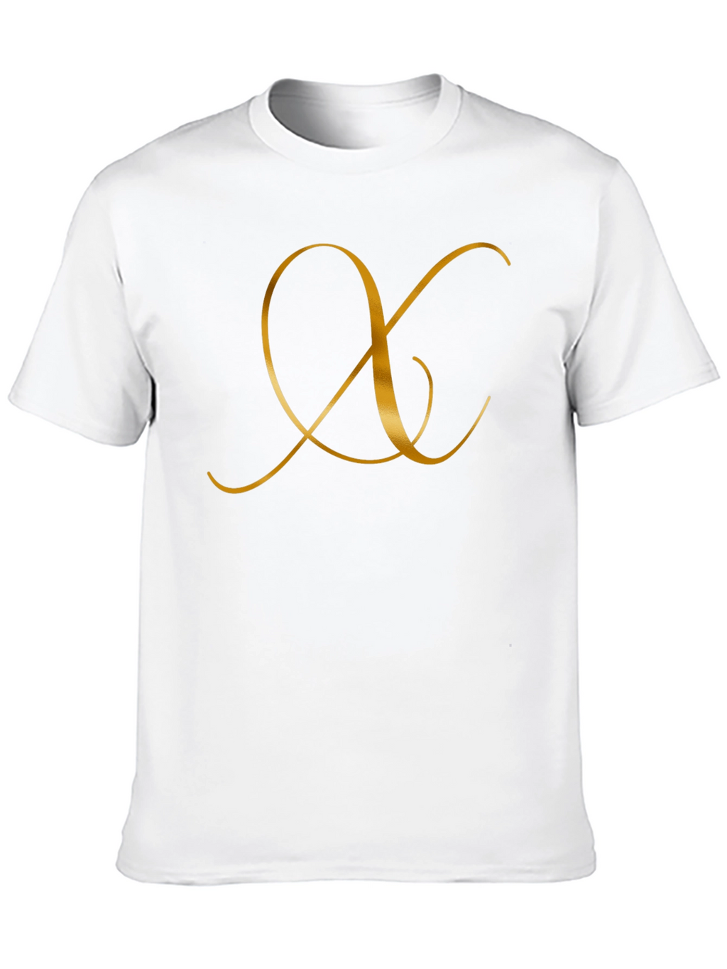Elegant Black T-Shirt with Golden Letter Design