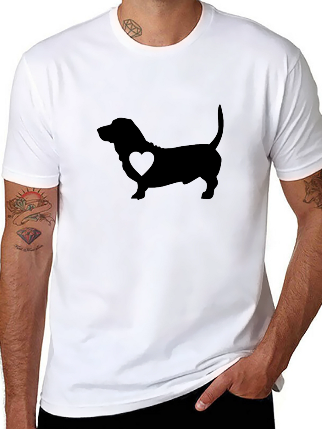 Dachshund Love Mens Black T-Shirt
