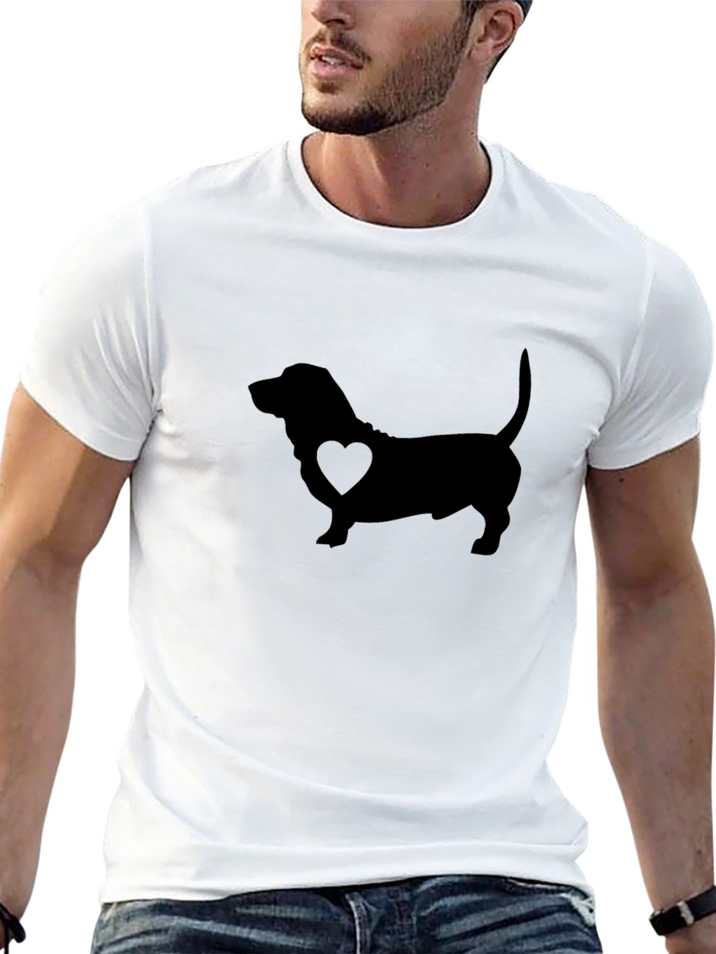Dachshund Love Mens Black T-Shirt