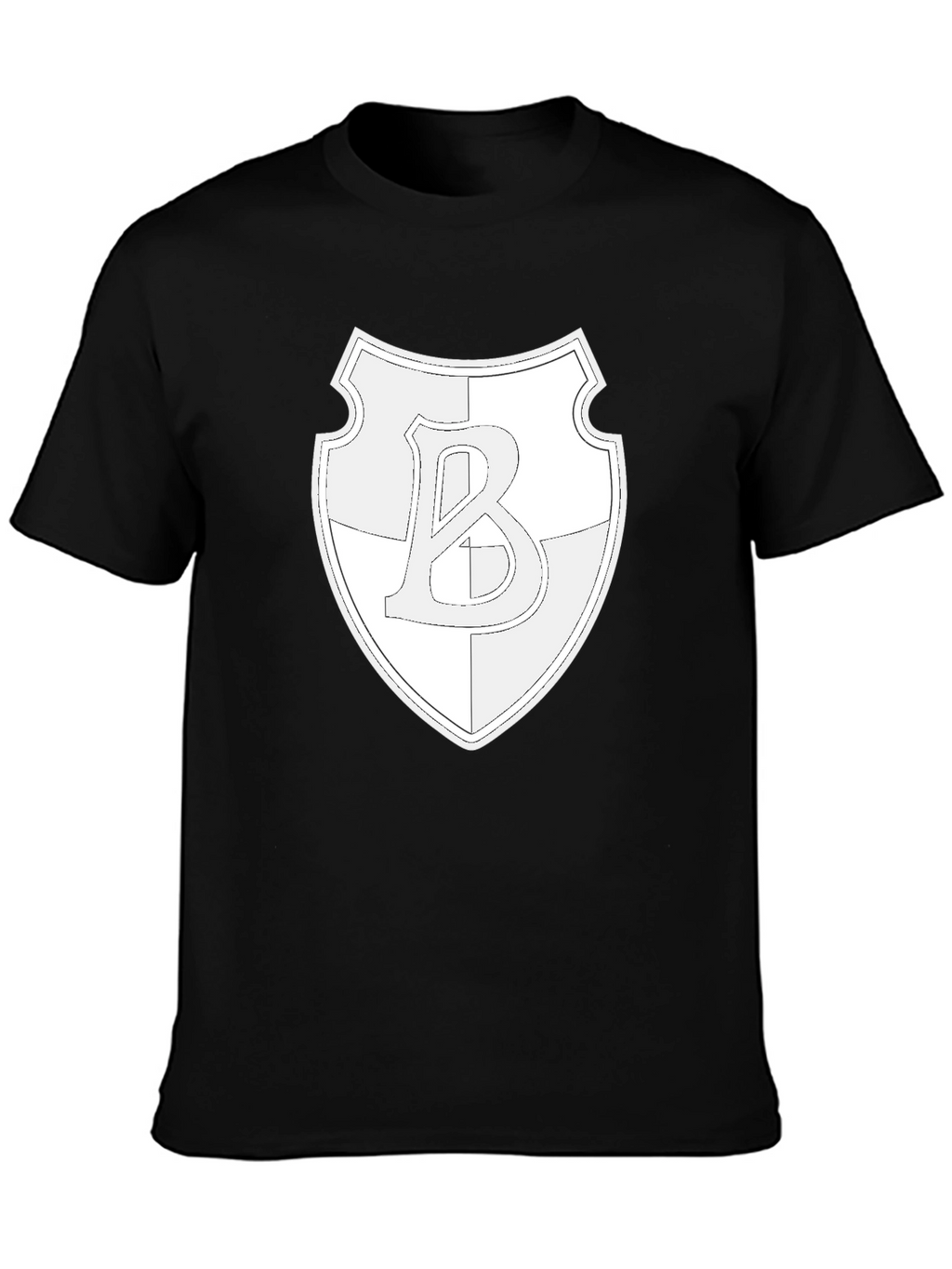 Shield Letter B Graphic Black T-Shirt