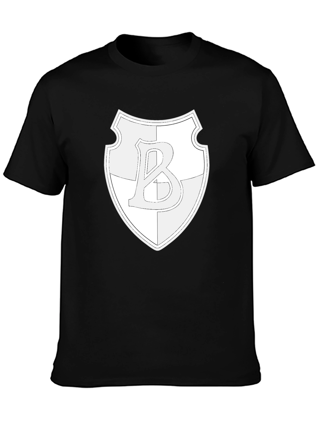 Shield Letter B Graphic Black T-Shirt