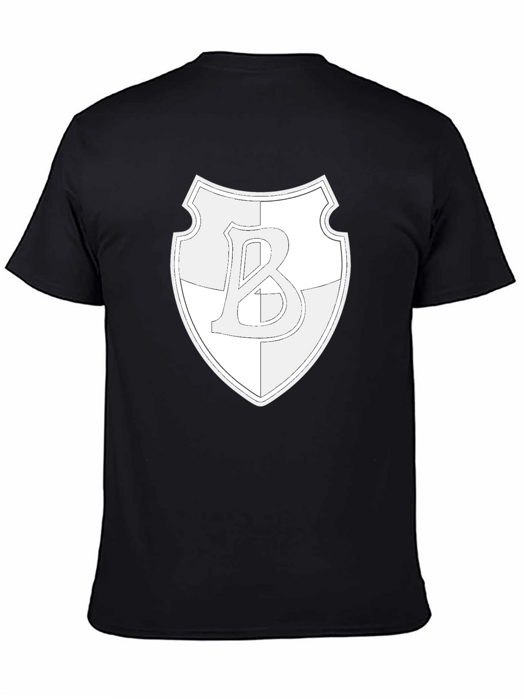 Shield Letter B Graphic Black T-Shirt