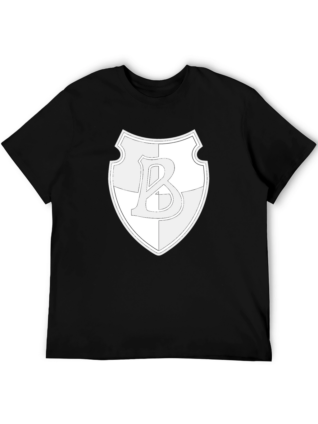 Shield Letter B Graphic Black T-Shirt