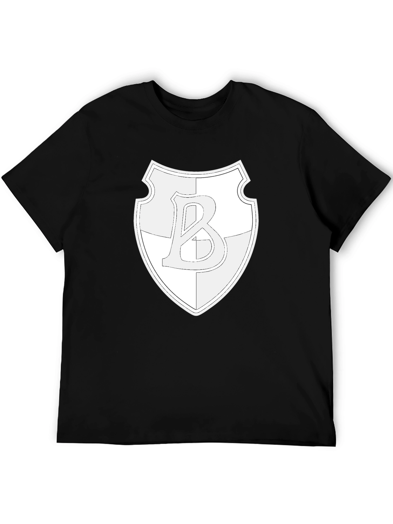 Shield Letter B Graphic Black T-Shirt