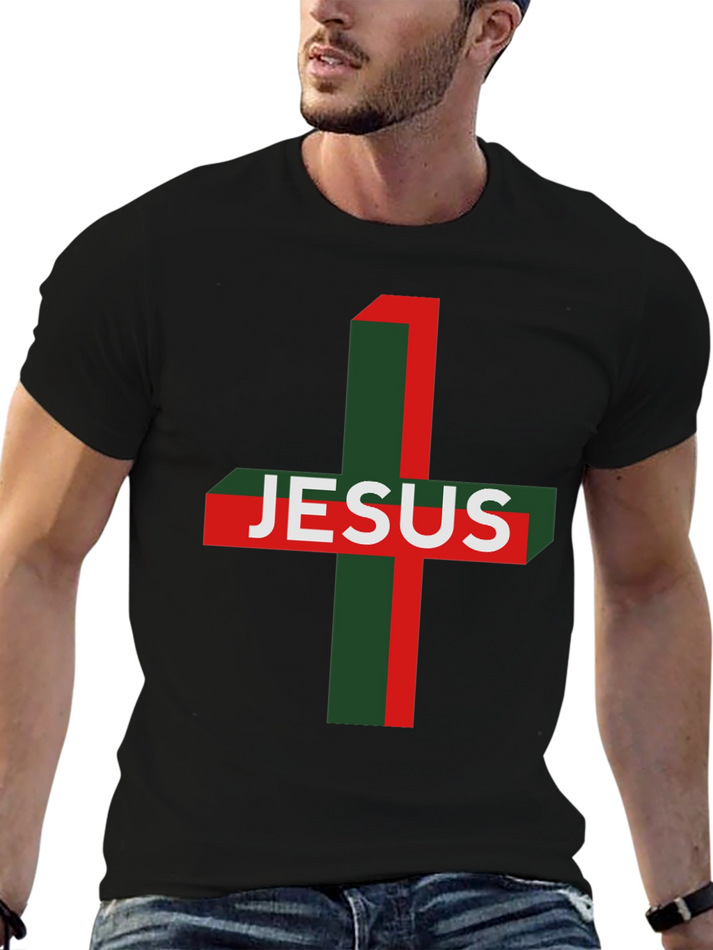 Jesus Cross Graphic Tee - Religious Menswear