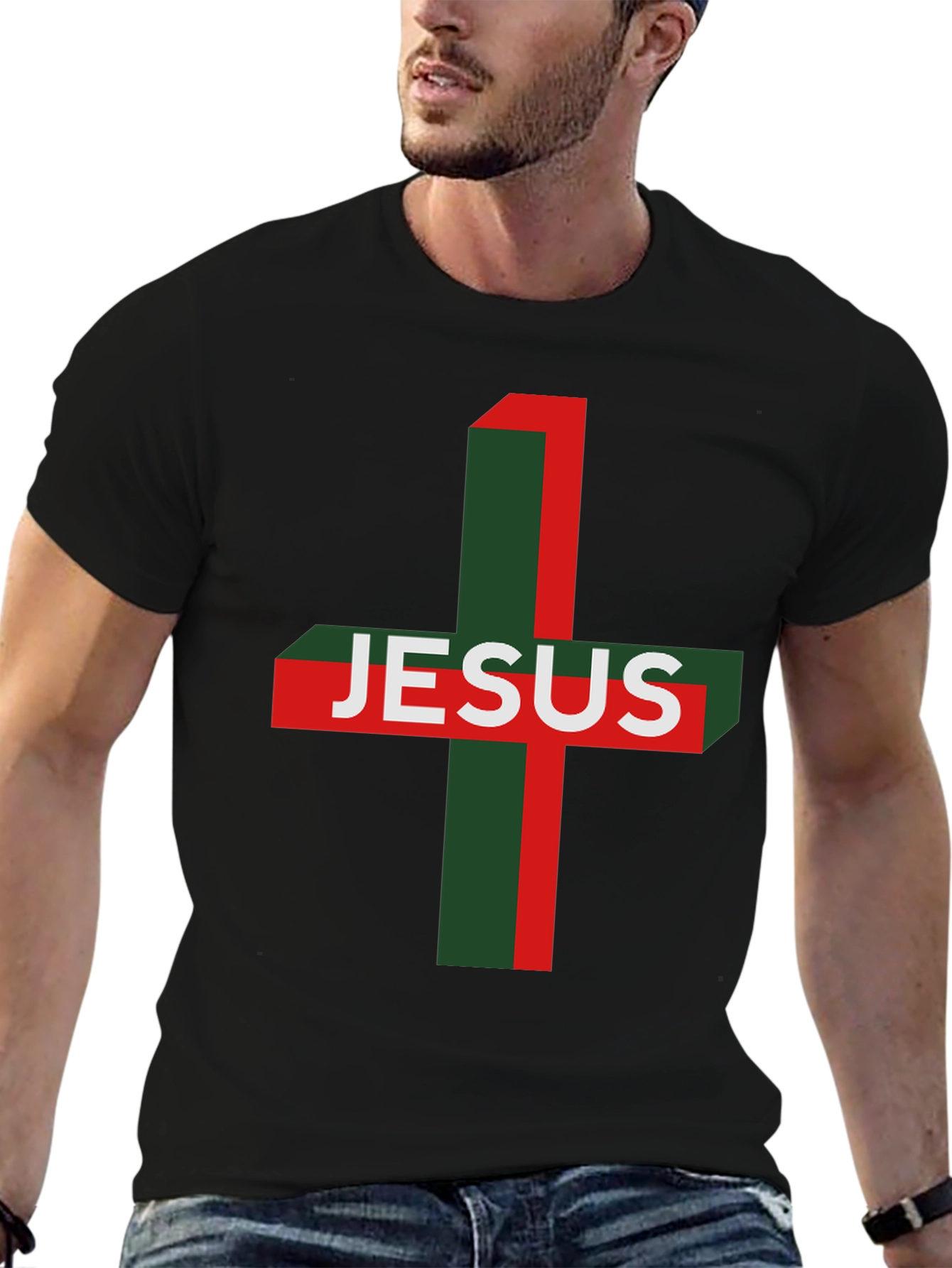 Jesus Cross Graphic Tee - Religious Menswear