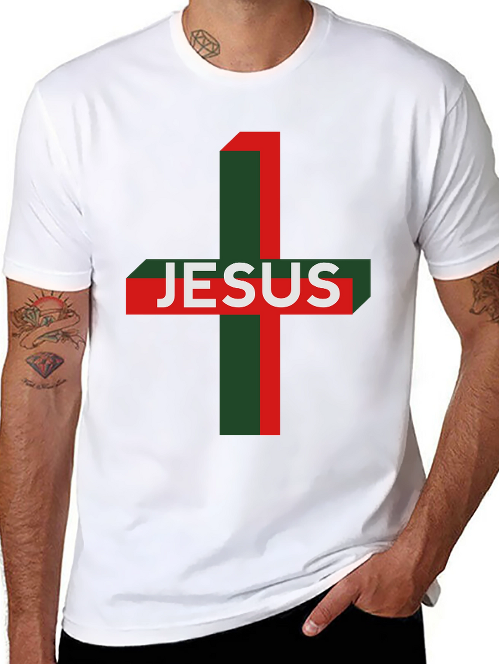 Jesus Cross Graphic Tee - Religious Menswear