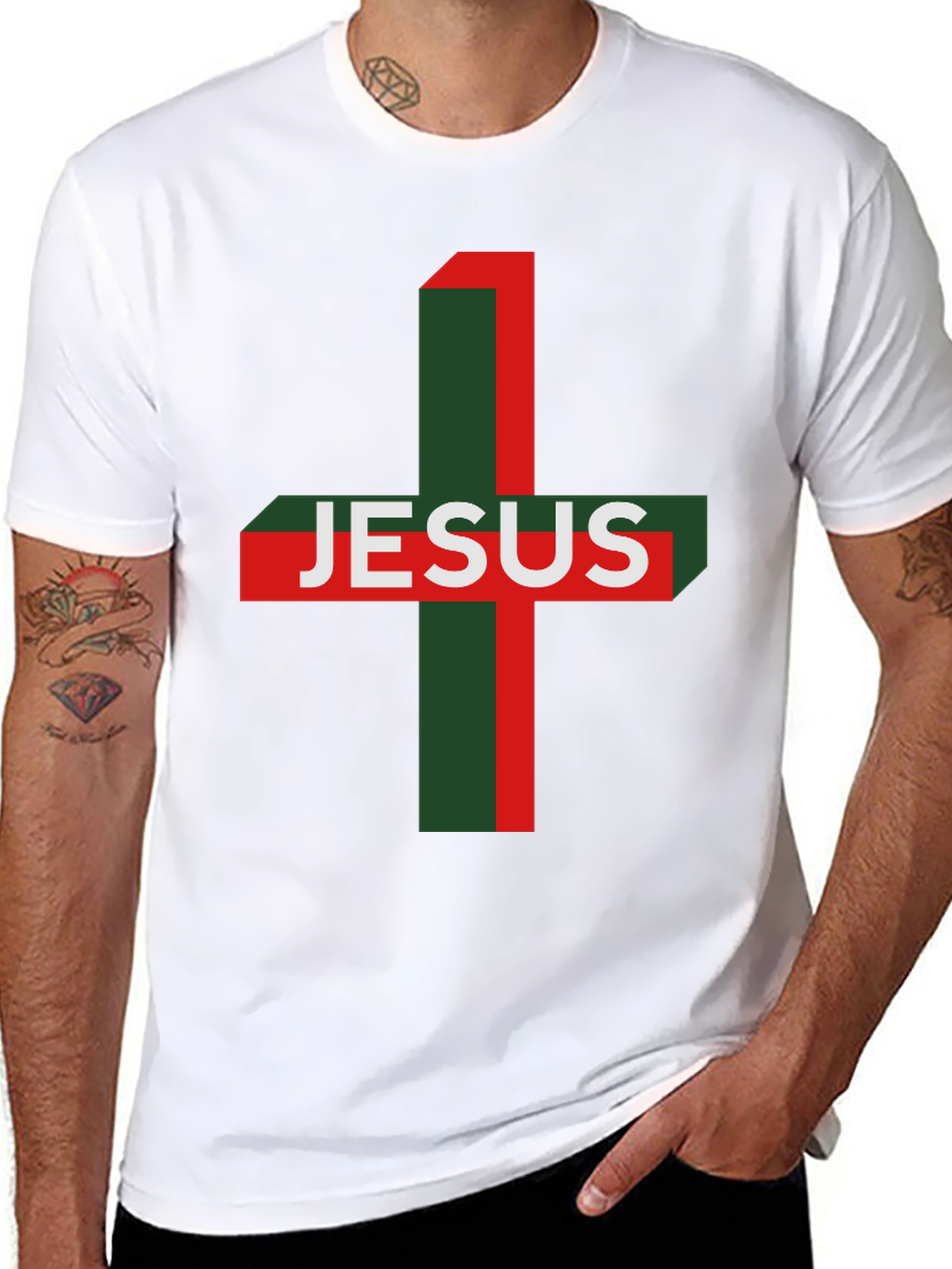 Jesus Cross Graphic Tee - Religious Menswear
