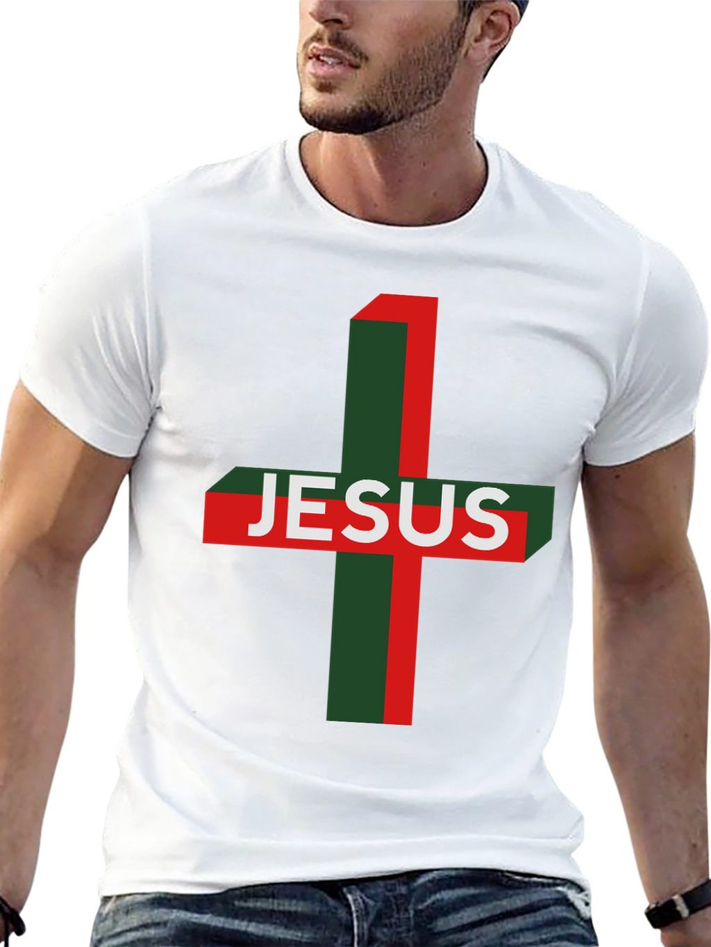 Jesus Cross Graphic Tee - Religious Menswear