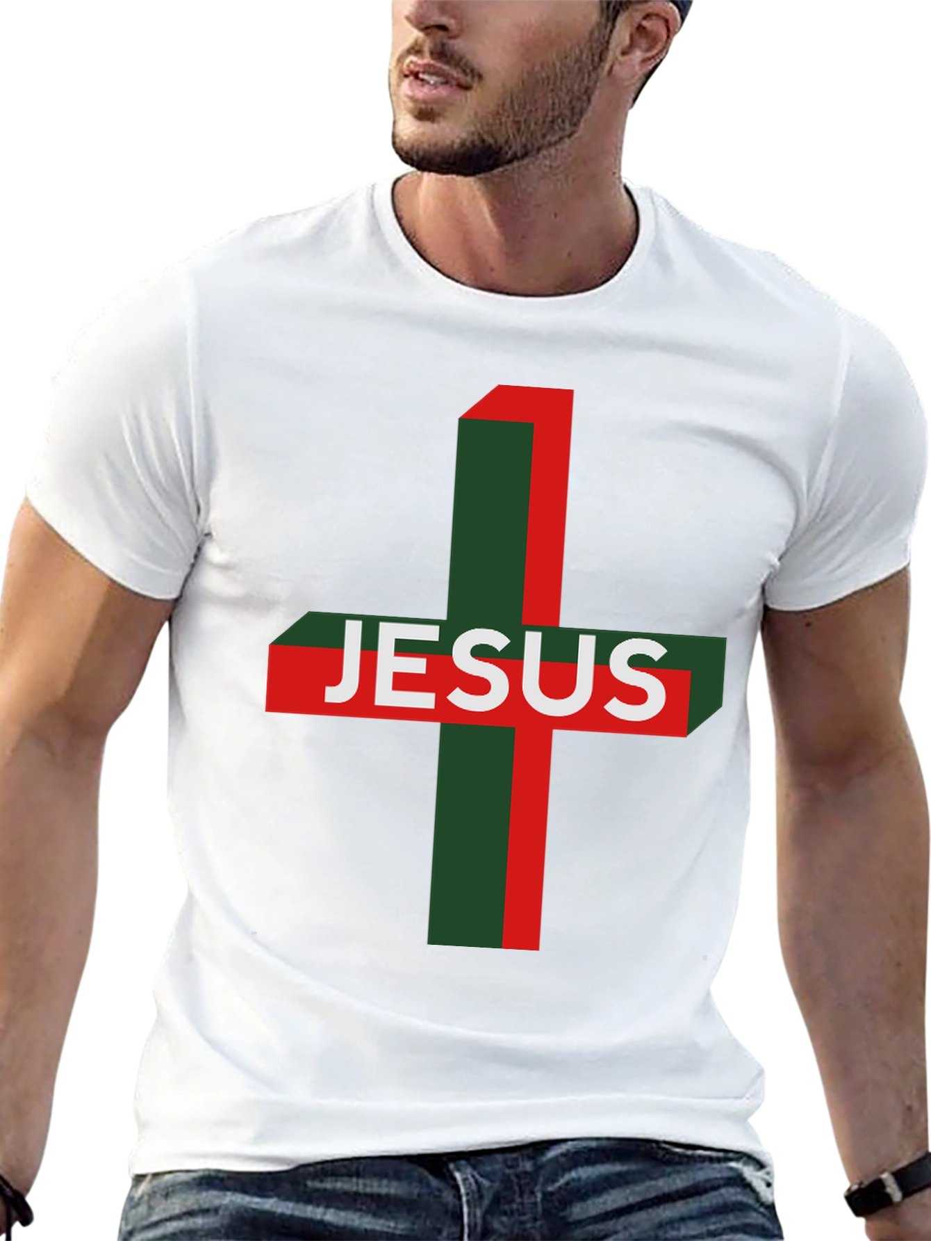 Jesus Cross Graphic Tee - Religious Menswear