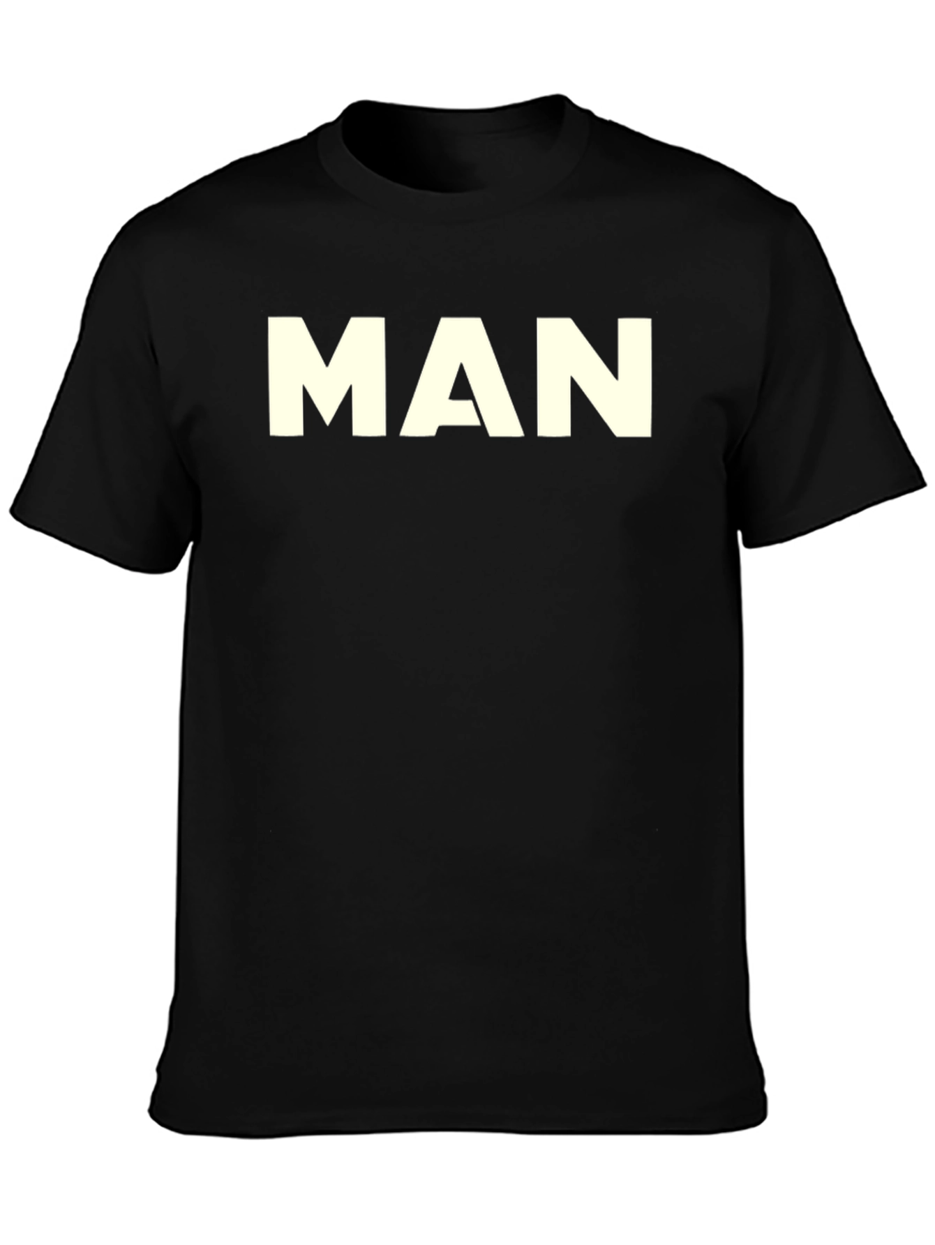 Mens Black T-Shirt - Bold MAN Graphic