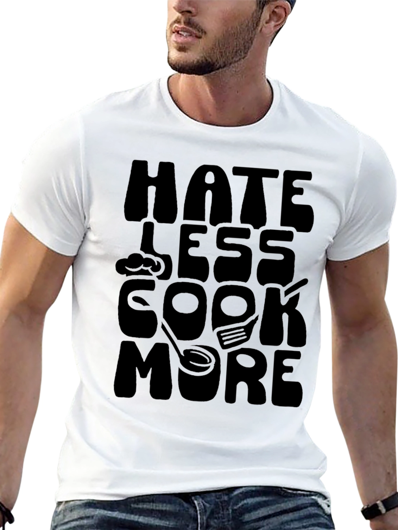 Hate Less Cook More Black T-Shirt