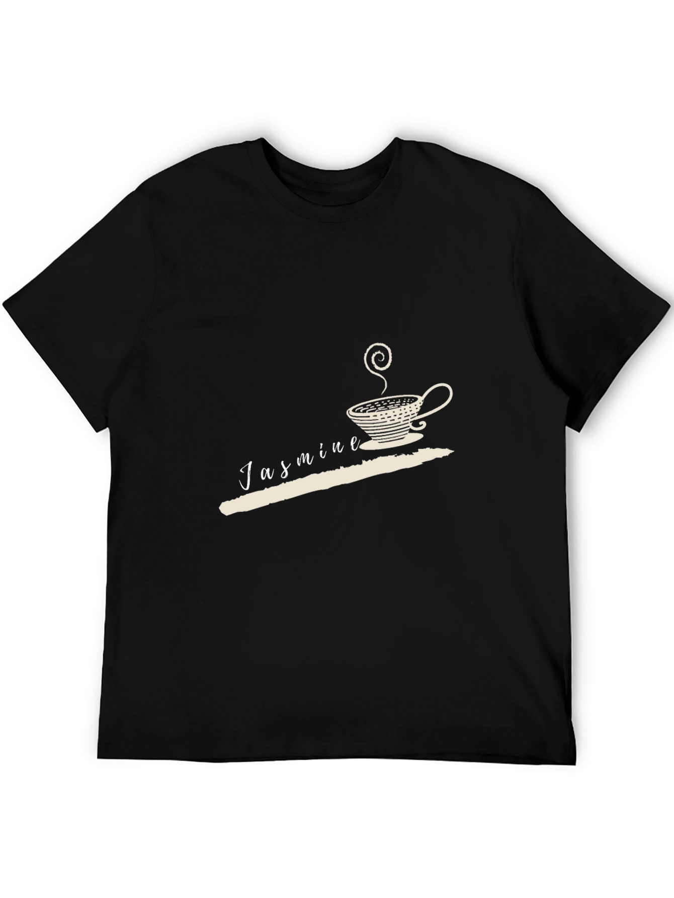 Jasmine Tea Graphic Tee - Black Cotton Casual Wear