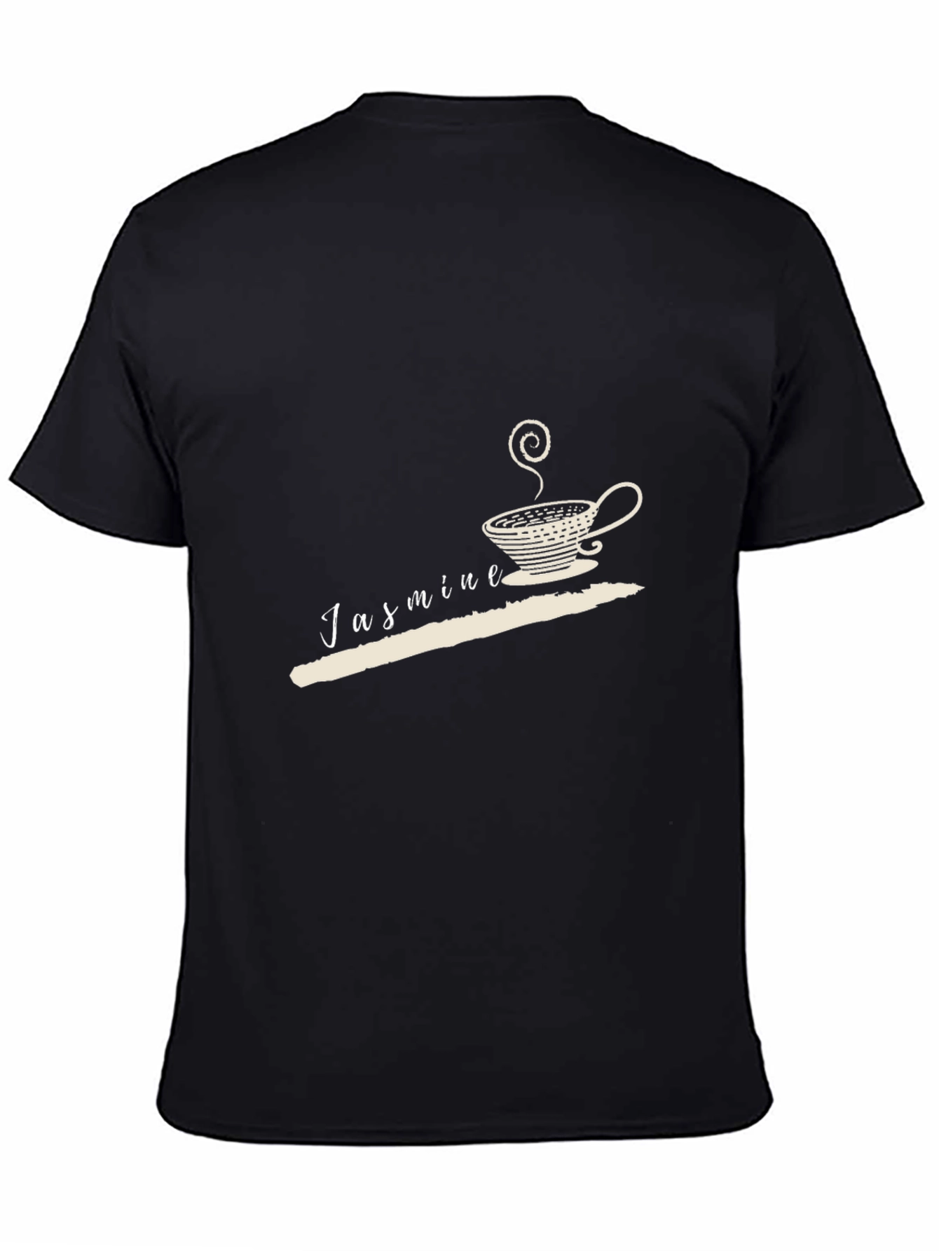 Jasmine Tea Graphic Tee - Black Cotton Casual Wear