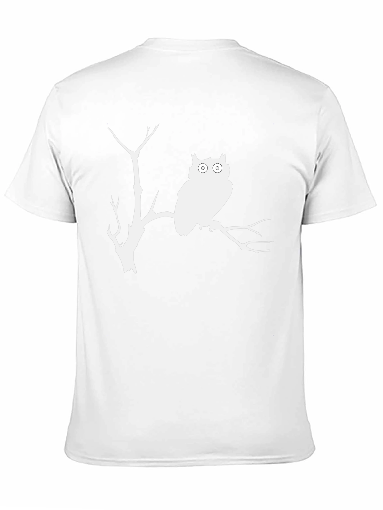 Owl Silhouette Graphic Print Black T-Shirt