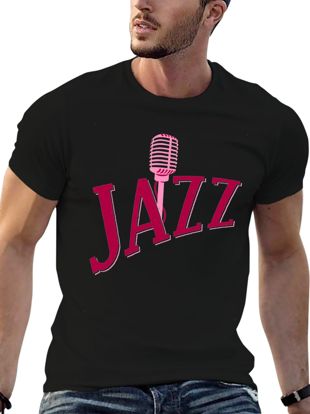 Jazz Music T-Shirt - Retro Microphone Design