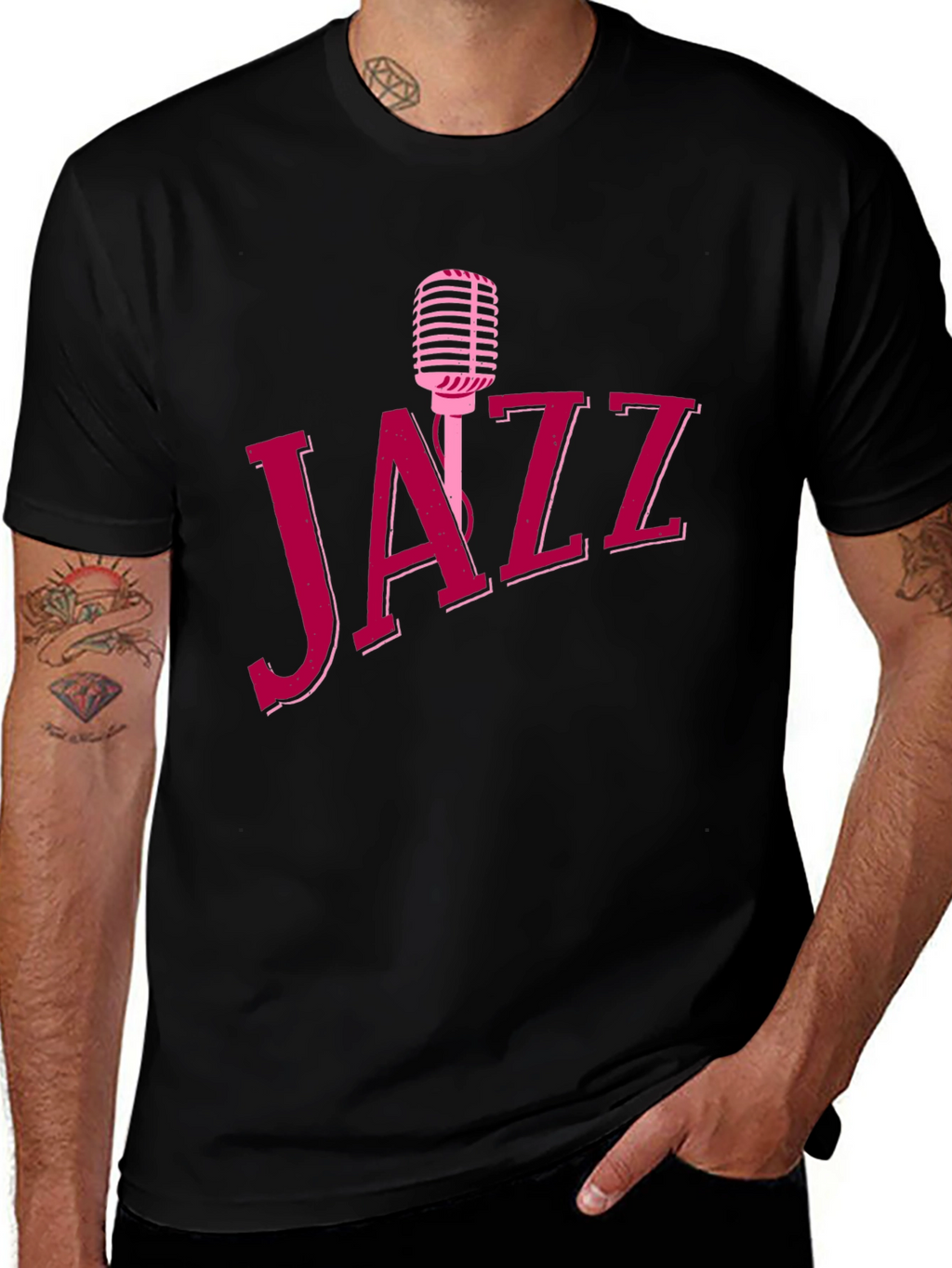 Jazz Music T-Shirt - Retro Microphone Design