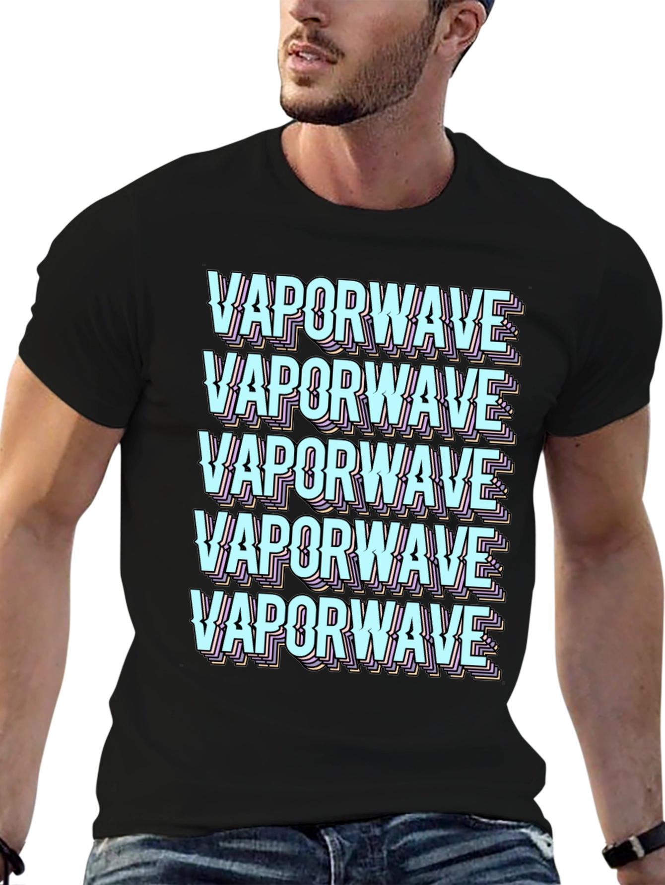 Vaporwave Aesthetic Graphic Tee - Black T-Shirt