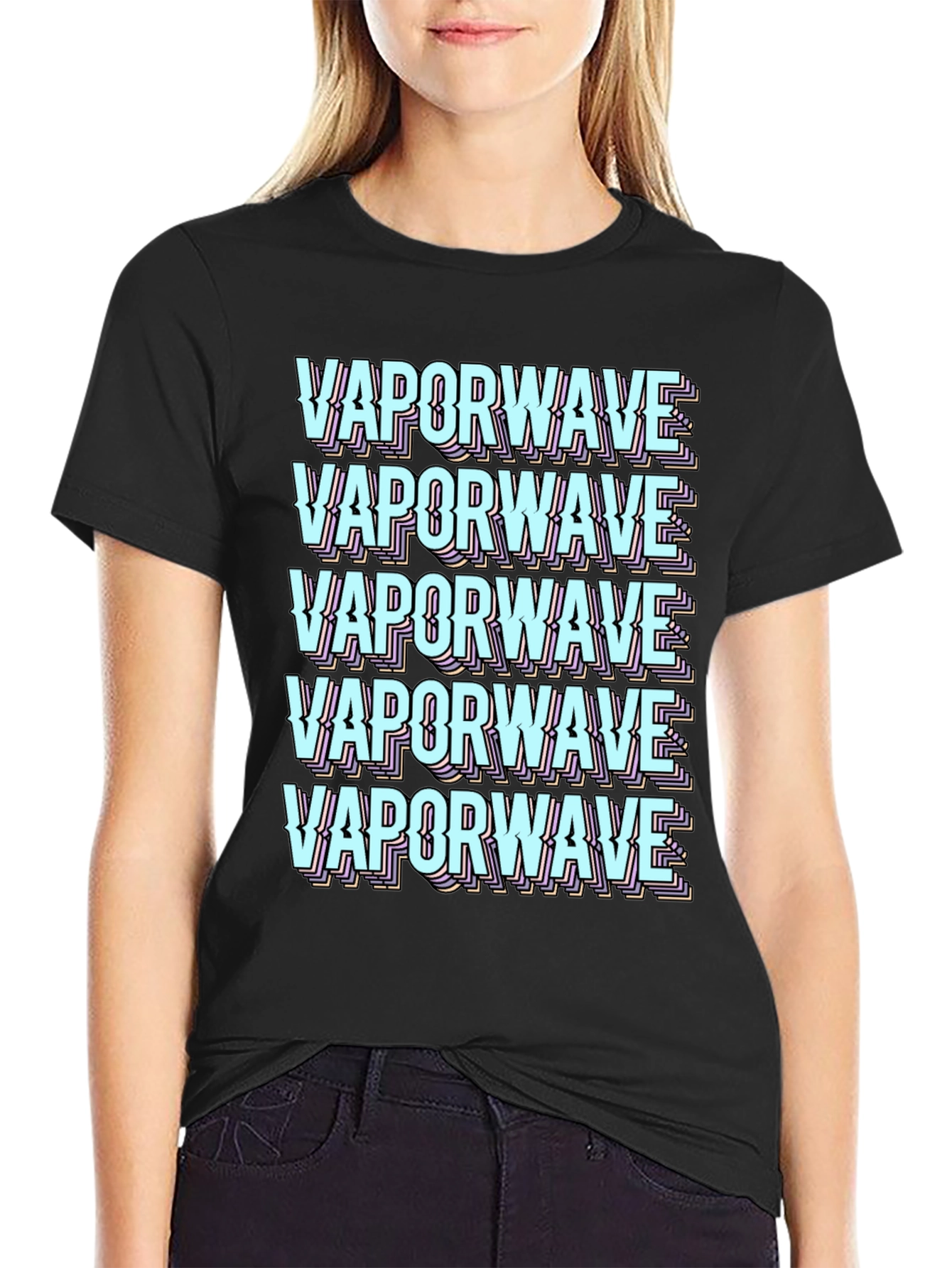 Vaporwave Aesthetic Graphic Tee - Black T-Shirt