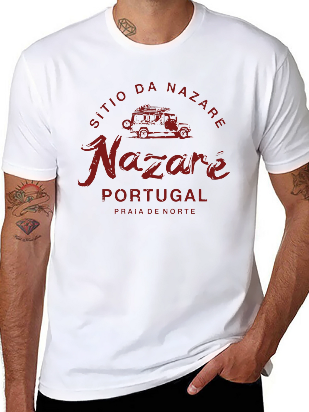 Nazare Portugal T-Shirt Beach Surf Tee