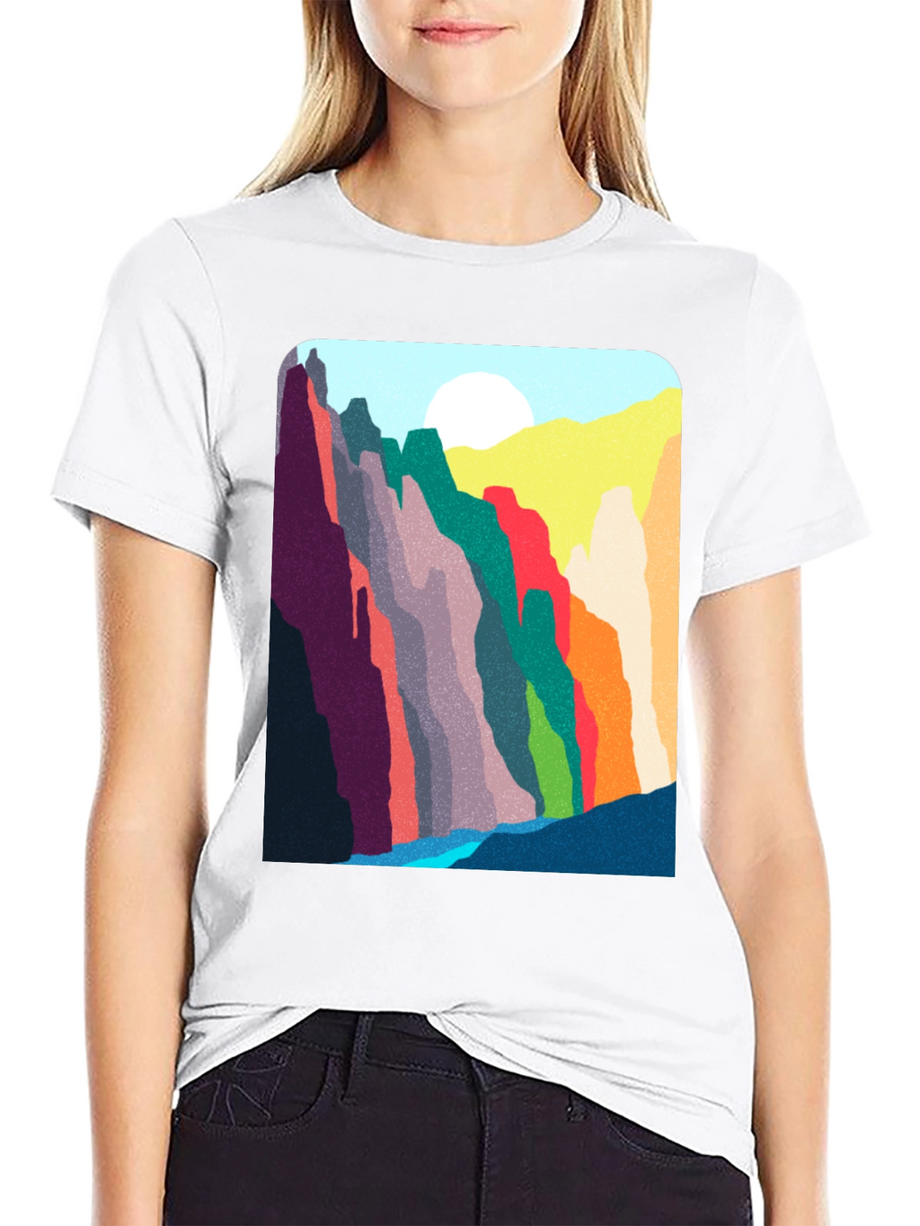 Abstract Mountain Range Graphic T-Shirt