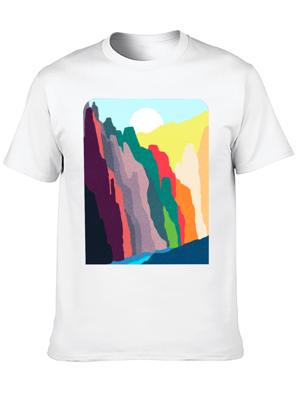 Abstract Mountain Range Graphic T-Shirt