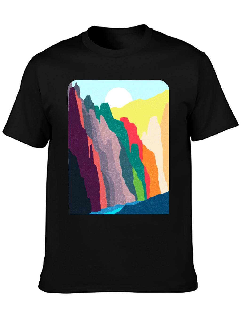 Abstract Mountain Range Graphic T-Shirt