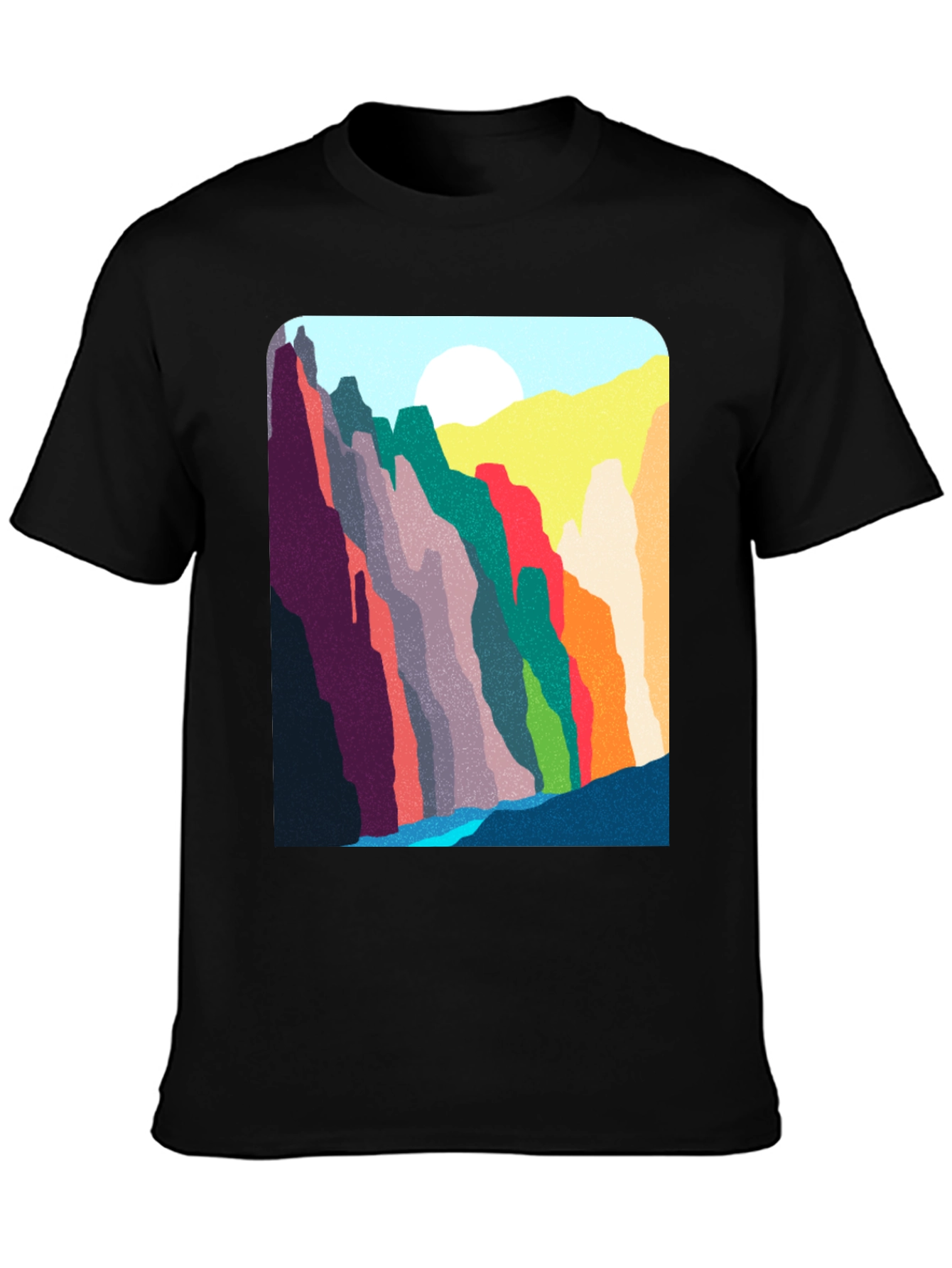 Abstract Mountain Range Graphic T-Shirt
