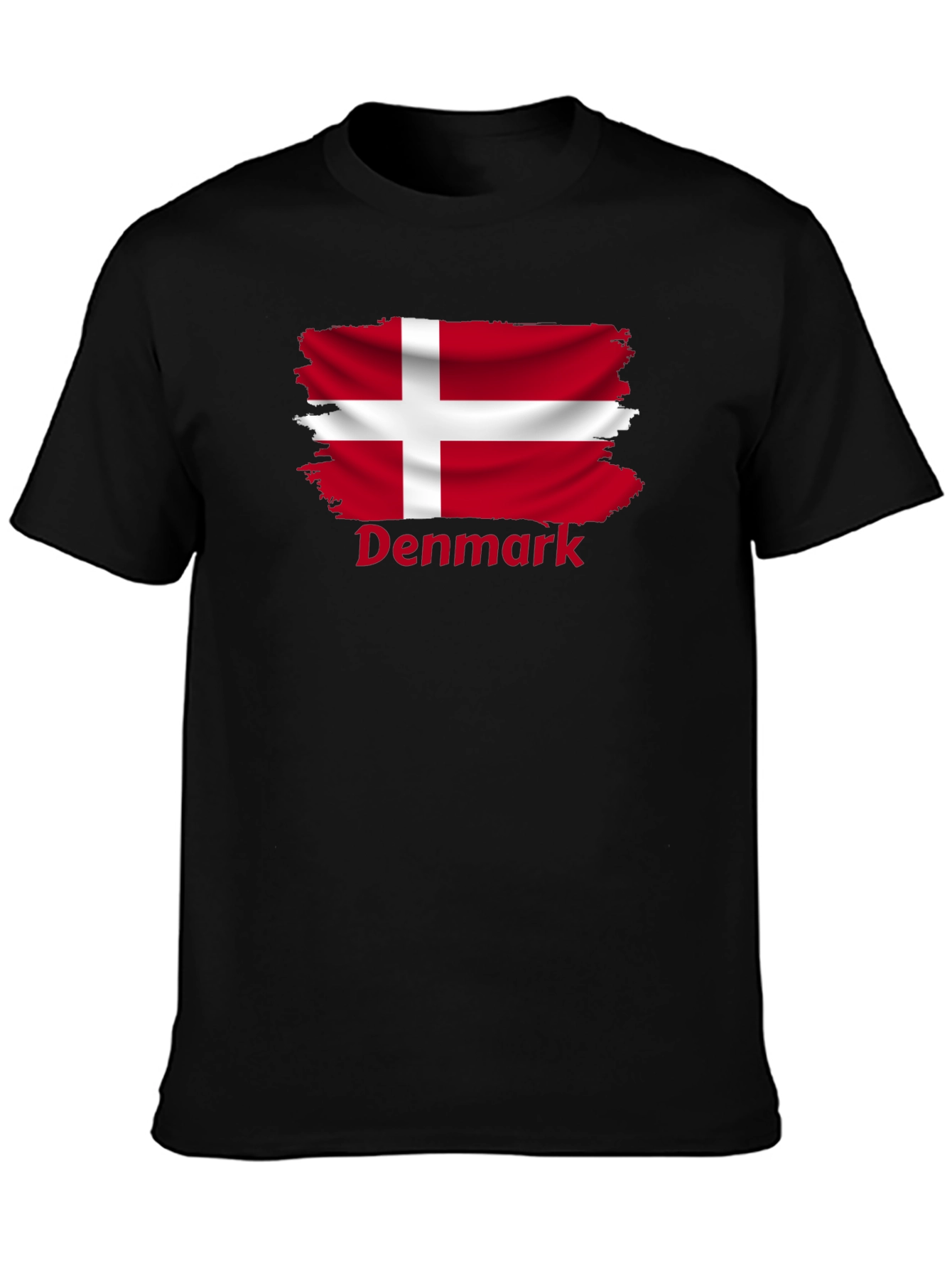 Denmark Flag T-Shirt - Black Cotton Tee