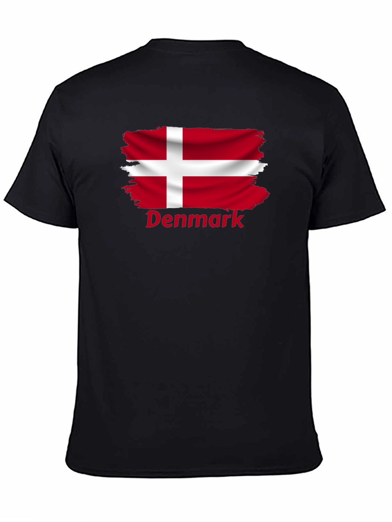 Denmark Flag T-Shirt - Black Cotton Tee