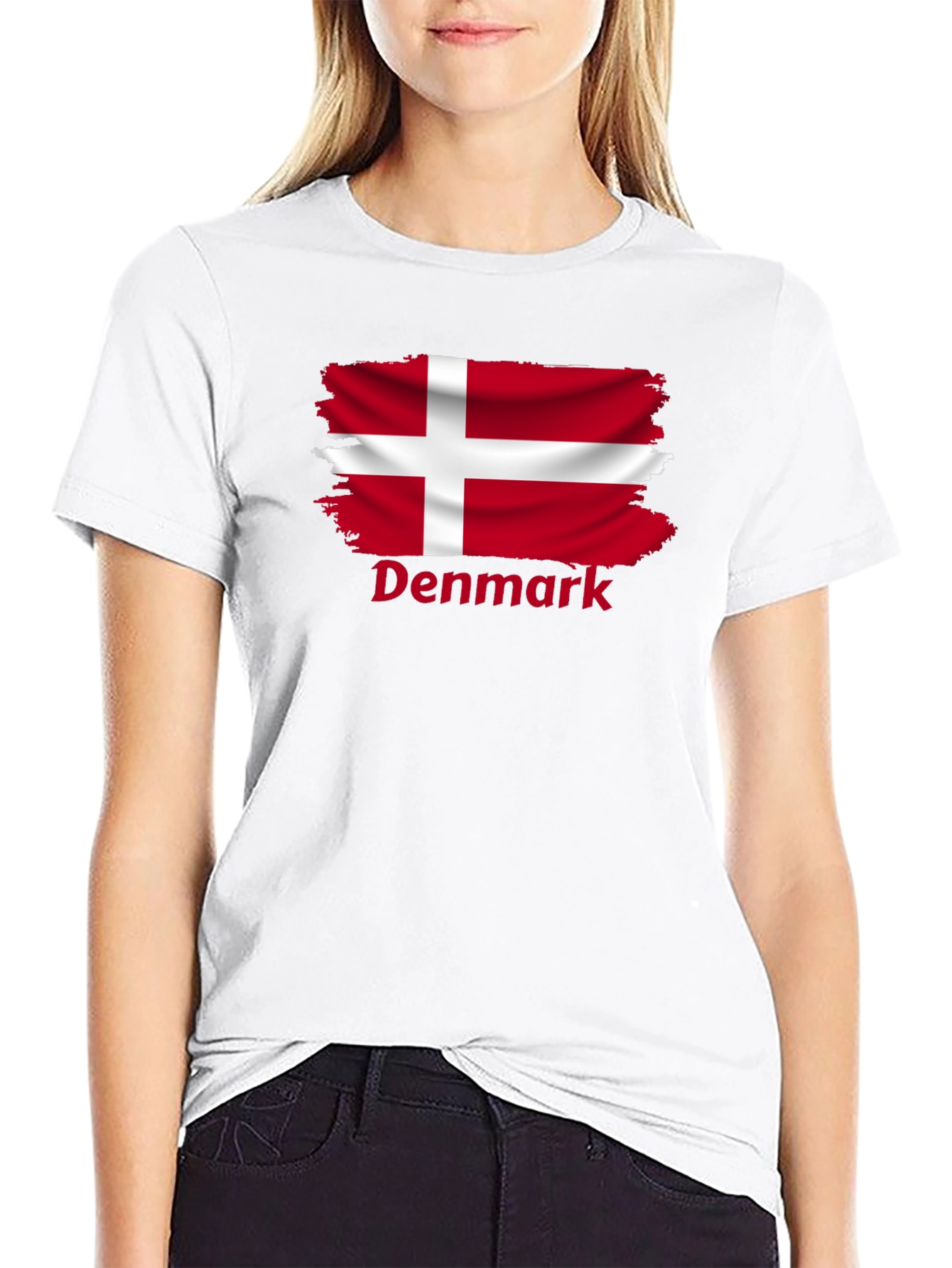 Denmark Flag T-Shirt - Black Cotton Tee