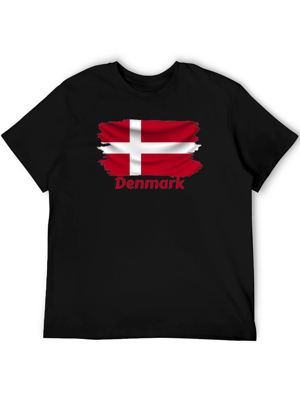 Denmark Flag T-Shirt - Black Cotton Tee
