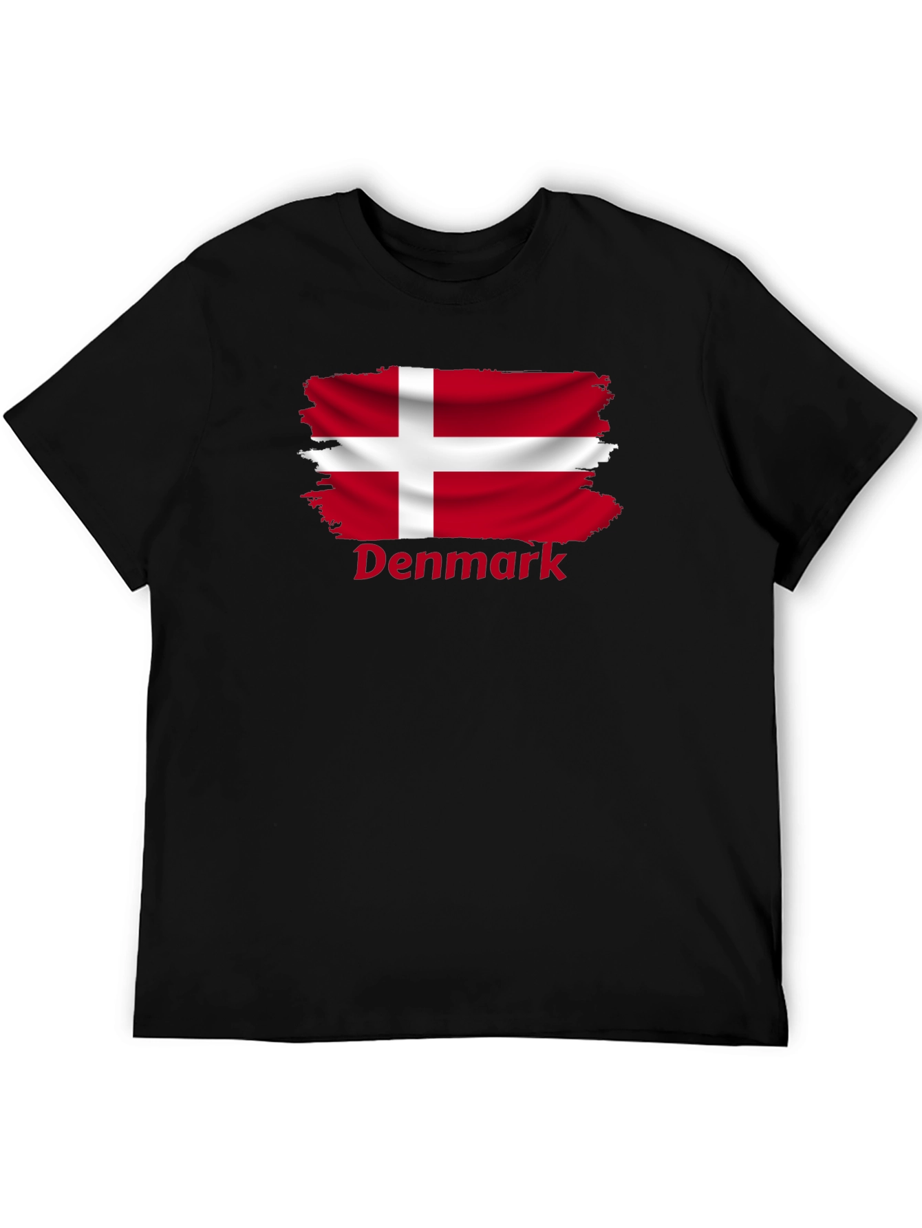 Denmark Flag T-Shirt - Black Cotton Tee