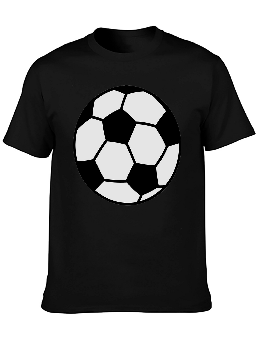 Soccer Ball Graphic Tee - Black Cotton Comfort