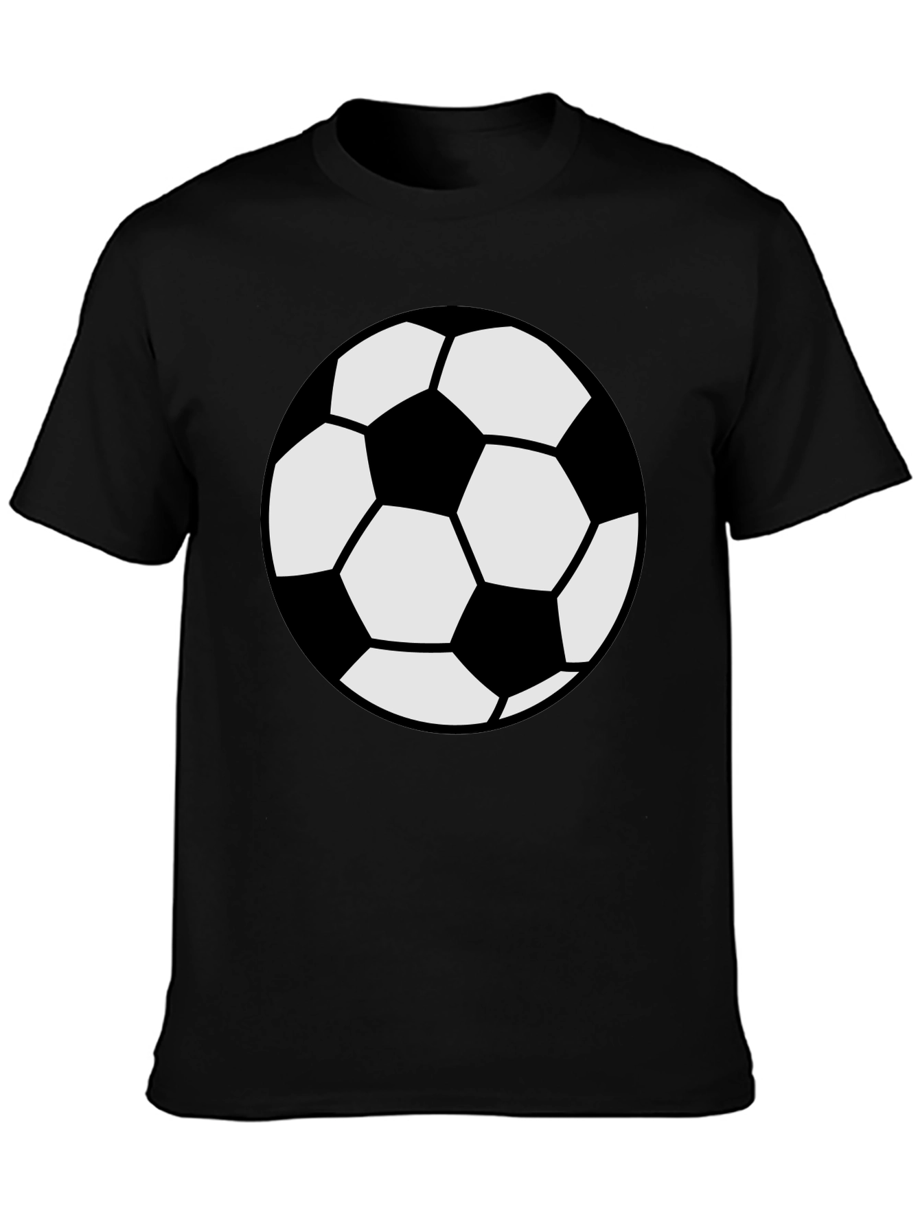 Soccer Ball Graphic Tee - Black Cotton Comfort