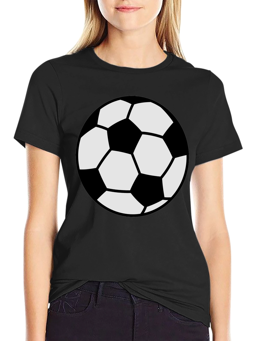 Soccer Ball Graphic Tee - Black Cotton Comfort