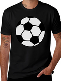 Soccer Ball Graphic Tee - Black Cotton Comfort