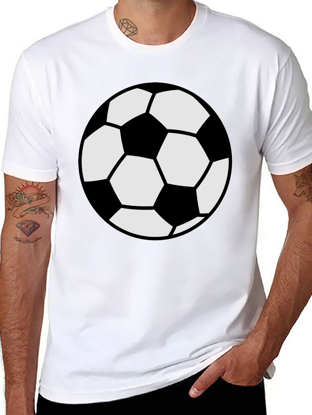 Soccer Ball Graphic Tee - Black Cotton Comfort