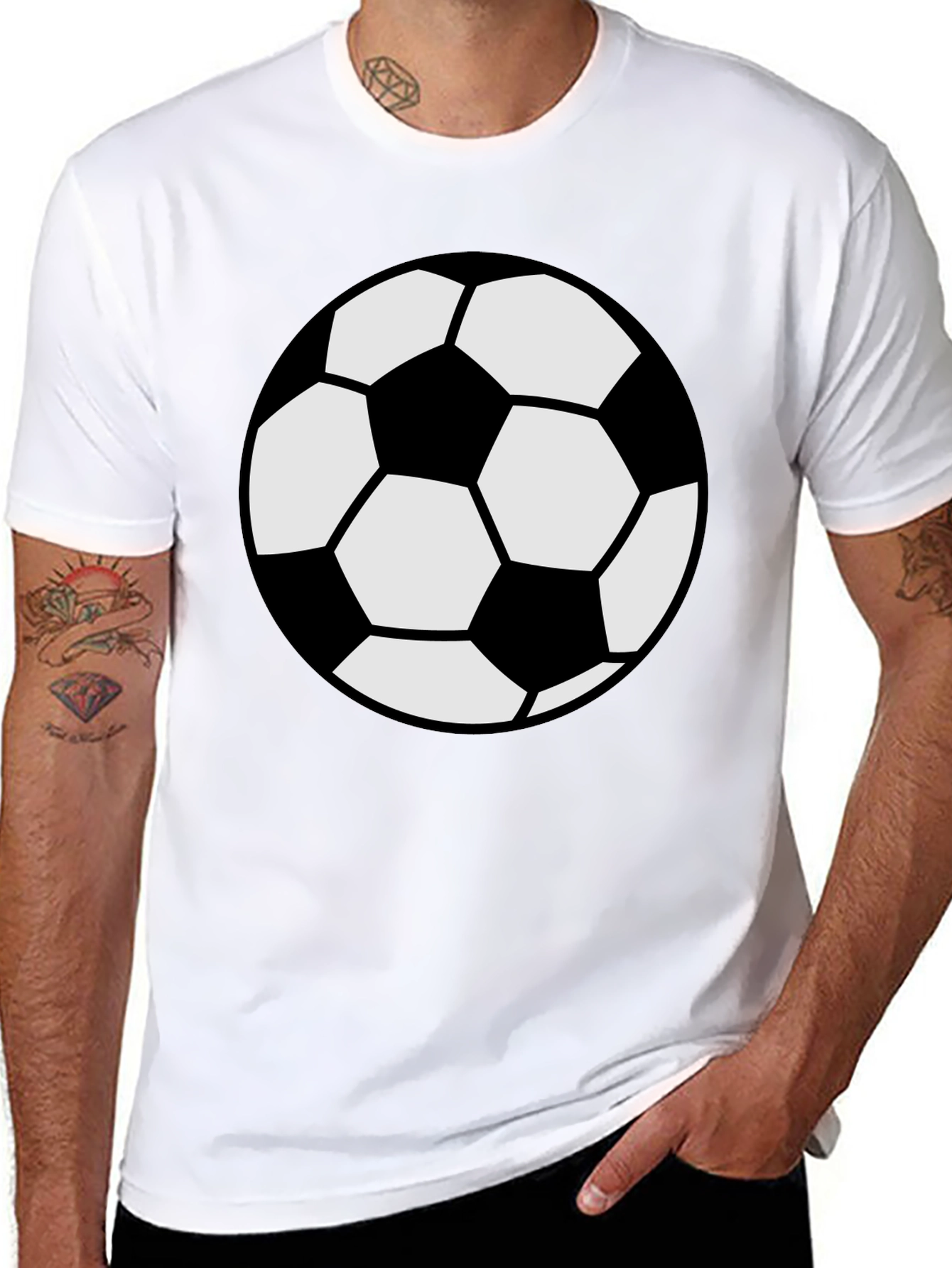 Soccer Ball Graphic Tee - Black Cotton Comfort