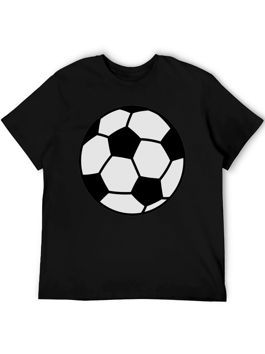 Soccer Ball Graphic Tee - Black Cotton Comfort