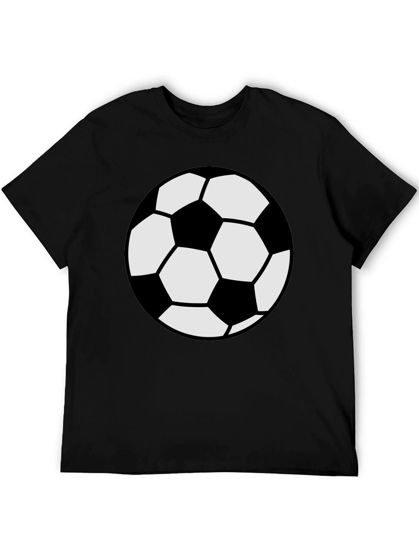 Soccer Ball Graphic Tee - Black Cotton Comfort